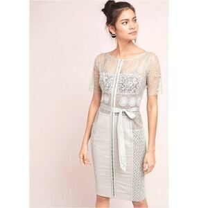 Size 10 Anthropologie Byron Lars Beguile Carissima Gray Motif Dress New